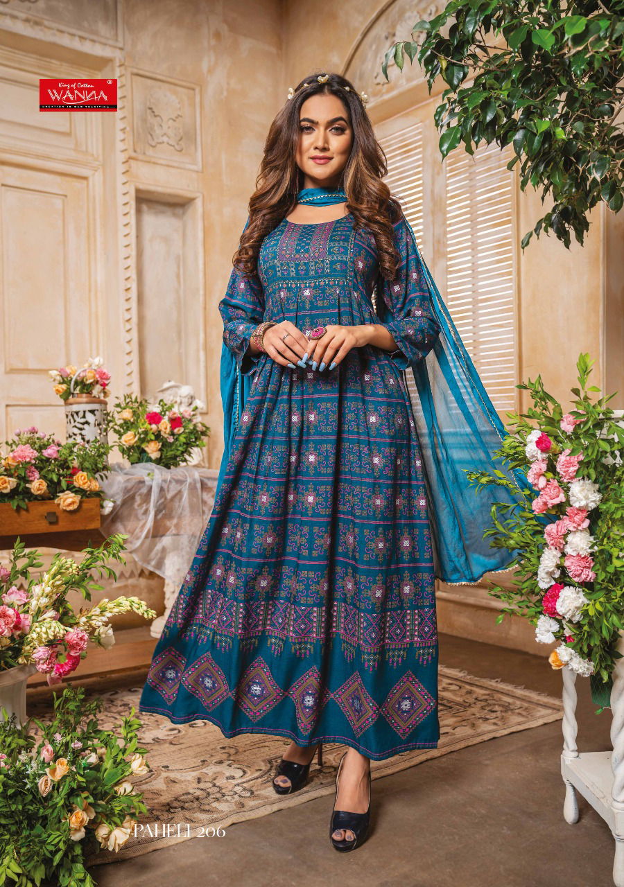Wanna Paheli 2 Fancy Festive Wear Heavy Rayon Kurtis With Dupatta Collection